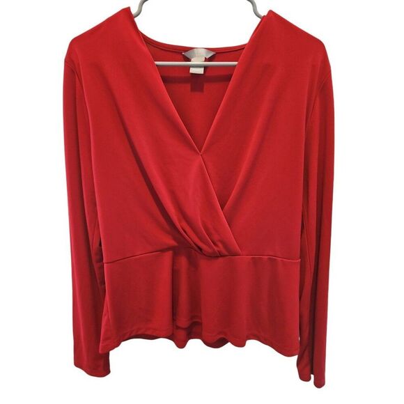 H&M Tops - H&M women long sleeve wrap shirt top blouse size M